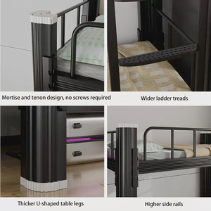 批发可调双双层床钢宿舍床宿舍公寓或青年卧室使用 - Product Image 5