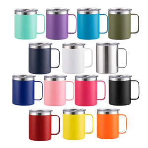 Gobelets isothermes personnalisés avec logo, écologiques, 12oz, 14oz, 16oz, à double paroi, isolés sous vide, avec poignée, pour le voyage et le café - Product Image 6