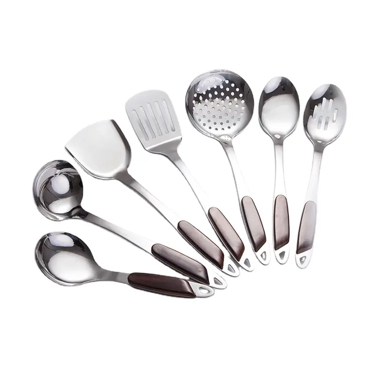 Amazon top seller 7 piece stainless steel wholesale kitchen products utensils cookware kitchen utensils 7 piece set