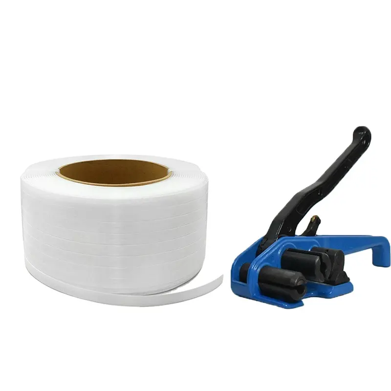 White 19mm High Tenacity Customizable Durable Recyclable Composition Polyester Composite Strap For Cargo Packing