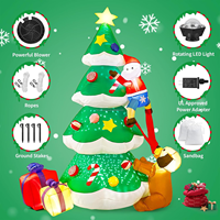 Sapin de Noël gonflable de 7,9 pieds avec Père Noël et chien, boîte cadeau, lumière LED, ornement pour la cour, la pelouse, la maison, la décoration extérieure des fêtes
