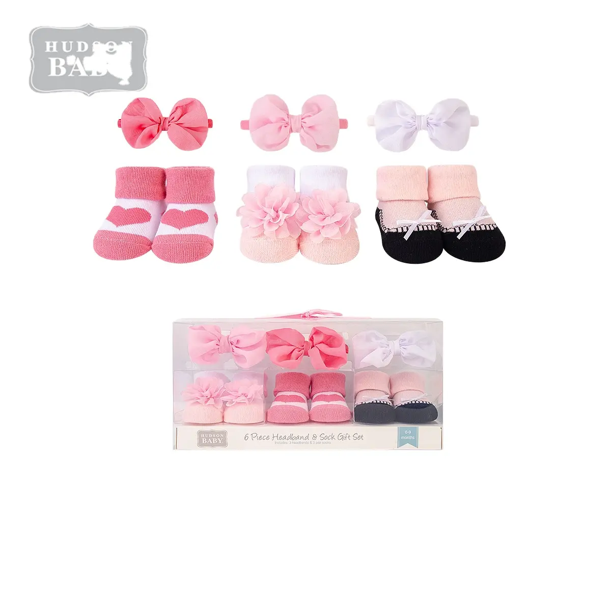 Baby Infant Girl Stirnband und Socken Geschenkset Geschenk box Set Neugeborene