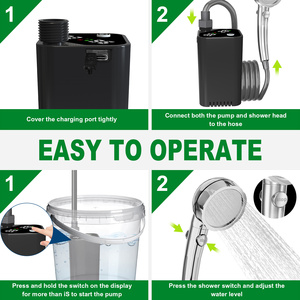 Ducha Portátil para Camping, 7800mAh, Eléctrica, Recargable, IPX7, Impermeable, Rociador Manual, Equipo de Ducha de Viaje, Lavado de Autos - Product Image 5