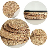 Vente chaude, dessous de plat rond résistant à la chaleur, tissé à la main, en paille, tapis de table tissés à la main, sous-verres pour table à manger, cuisine