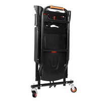 Carro de empuje manual plegable de acero y plástico, carro de plataforma para uso de herramientas y acampada, conveniente para ir de compras