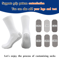 Chaussettes de football personnalisées en nylon/coton respirant antidérapantes de qualité supérieure avec grip sur le bord et le bas, hauteur genou, pour hommes