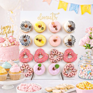 Rak <span class=keywords><strong>Display</strong></span> Donat 16 Lubang, Penyangga Donat untuk Pernikahan, Ulang Tahun, Baby Shower, Pesta Ulang Tahun, Peralatan Kue - untuk <span class=keywords><strong>Display</strong></span> - Product Image 1