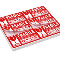 Manipuler avec soin - Autocollant d'avertissement de fragilité auto-adhésif - Cet article est à porter en tête - Matériau papier imperméable - Étiquettes d'expédition personnalisées