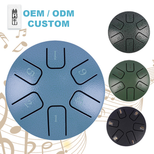 2023 nouveau Design Mini tambour de langue en acier 3.8 pouces 6 langue mousse bleu Hank Instrument de tambour à main en métal Durable - Product Image 1