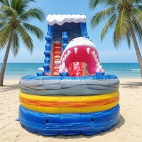 Toboggan aquatique gonflable personnalisé en forme de requin, château gonflable avec toboggan, trampoline gonflable haut de gamme avec toboggan