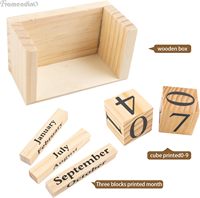 Framendino Blanc Vintage Bois Rustique Bloc Chic Perpétuel Bureau En Bois Cubes Calendriers pour Bureau À Domicile Bureau Anniversaire
