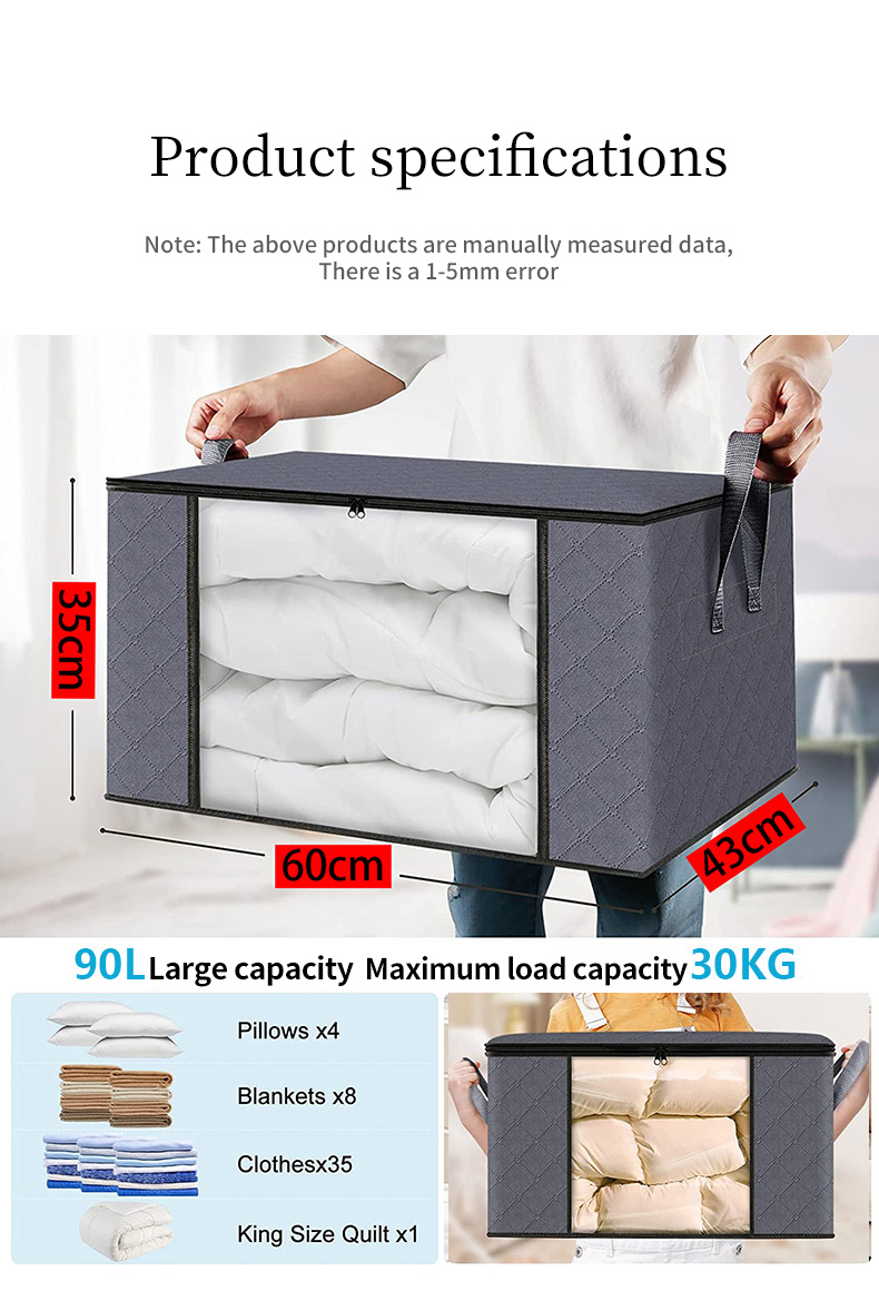 2/3/4/6 Pack Layers Thick Non-Woven Wardrobe Quilt Storage Bag