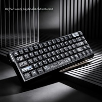 [PC Pixel Carbon-Pattern Keycaps] Cross-Border Bestseller Light-Transmitting Transparent Mechanical Keyboard Keycaps English