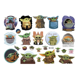 Nuevas Pegatinas de Tatuajes Desechables de Dibujos Animados de Baby <span class=keywords><strong>Yoda</strong></span> Alien para Fiestas de Cumpleaños Infantiles, Pegatinas de Tatuajes Borrables por Transferencia de Agua - Product Image 3