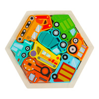 Bloques de madera para rompecabezas de bebés, juguetes educativos con animales, frutas y vehículos, rompecabezas 3D para niños, regalos.