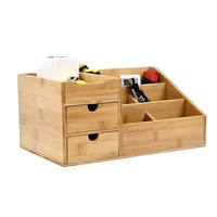 Caja de almacenamiento de escritorio de madera de alta calidad WDF, carpetas de archivos colgantes, organizador de cartera de documentos, organizador de escritorio de bambú para escritorio