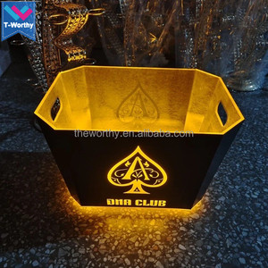 Hộp đêm tùy chỉnh logo màu sắc bia rượu sâm banh Acrylic <span class=keywords><strong>LED</strong></span> Xô đá cho các bên - Product Image 4