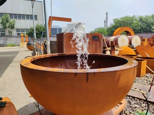 Metal Water Fountain Sculpture Corten Steel Waterfall Wall Fountain - Product Image 6