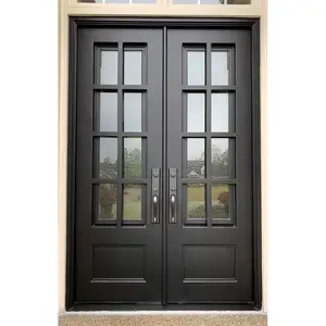 Puerta de entrada de hierro forjado Diseños de puerta de hierro forjado de lujo de alta calidad
