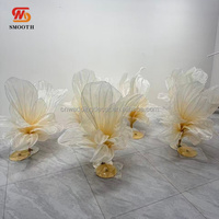 ZKAI DIY Centre de table de mariage en fleurs, support géant en organza de soie pour la décoration de table d'événements de mariage