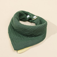Bavoirs d'hiver pour bébé en gaze de coton pur à quatre couches, absorbants, avec design triangulaire et couleurs assorties, style européen et américain, en promotion