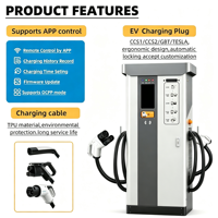 Station de recharge rapide DC double pistolet 120kW 240kW pour véhicules électriques, commerciale, avec 4G, Ethernet, paiement par application, IP54, certifiée CE, 95% CCS2, Brésil