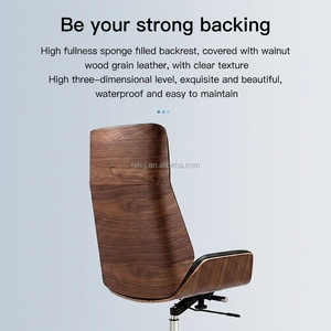 High Back Leather Executive <strong>Chair</strong> Aluminum 5-Star Base Modern Design <strong>Swivel</strong> Office <strong>Chair</strong> with Synthetic Leather on <strong>Sale</strong> - Product Image 4