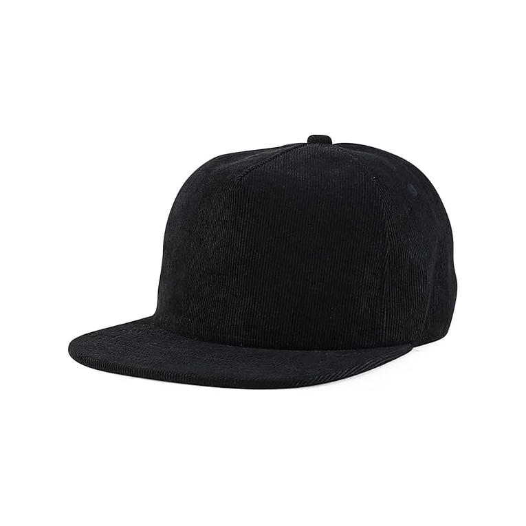 Flat Brim Corduroy Panel Hat Wholesale Custom High Quality Blank - Main Image