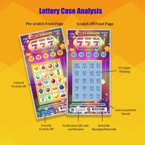 Manufacturer Print Custom Free Design Lottery <b>Gambling</b> Scratch Win Lottery Tickets - Product Image 2