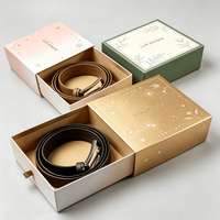Boîte à tiroir personnalisée avec papier cartonné style coulissant pour emballage cadeau de cosmétiques, portefeuilles, ceintures, montres