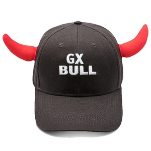 Personalizzazione ricamo Logo 6 pannello 100% cotone due corna interessante cappellini da Baseball Hiphop cappello regalo - Product Image 2