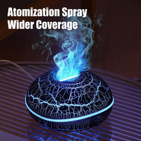 Diffuseur d'aromathérapie ultrasonique Creative Home EN Modèle 13, diffuseur de flamme à sept couleurs dégradées, humidificateur rond silencieux alimenté par USB