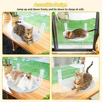 Hamac pour chat suspendu, type à forte aspiration, balançoire pour animaux de compagnie, hamac détachable, lit suspendu pour fenêtre en verre