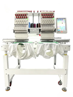 Machine à broder automatique informatisée à 2 têtes, 12 aiguilles, pour casquettes, t-shirts, chaussettes plates et usage domestique