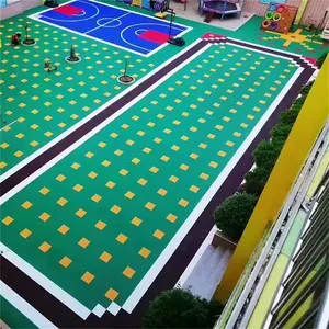 Square China Supplier Suspended Sports Court Modular Outdoor Interlocking Futsal Flooring