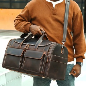 Grand sac de sport de luxe sac de voyage en cuir véritable avec logo de taille personnalisable Style tendance durable et portable - Product Image 1