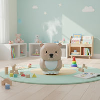 Diffuseur humidificateur évaporatif en forme d'animal, aromathérapie, lumière LED multicolore, fonction de minuterie, faible bruit, portable, pour la maison
