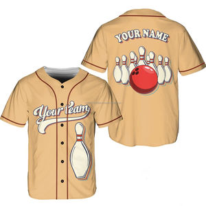 Camiseta de equipo de béisbol y bolos personalizable Nombre personalizado y uniforme de equipo para fanáticos Camiseta de béisbol elegante - Product Image 6