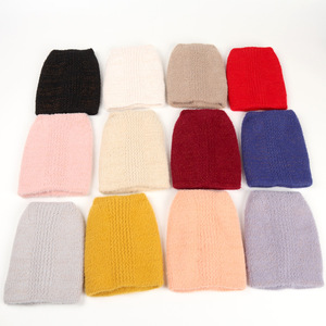 Faux Fur Knit Beanie Hat With Fox Ears Warm Winter Hat For Women 54-56cm <b>Head</b> Circumference Daily Use Adult Female <b>Style</b> - Product Image 2