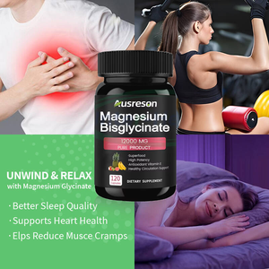 Ausreson Marque Privée Bisglycinate de Magnésium et <span class=keywords><strong>Zinc</strong></span> 300mg 500mg Complément Nutritionnel Sportif Capsules de Bisglycinate de Magnésium - Product Image 2