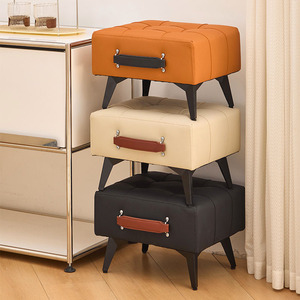 Reposapiés de Cuero Estilo Europeo, Otomana Acolchada con Espacio de Almacenamiento, Taburete para Sala de Estar, Banco para el Pie de la Cama o Sofá - Product Image 4