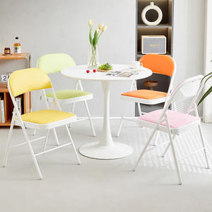 كرسي محمول بسيط من المصنع مع مسند ظهر لتدريب الموظفين والمؤتمرات كرسي غرفة المعيشة قابل للطي - Product Image 4