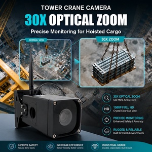 Cámara Inalámbrica para Grúa con Zoom 30x, Monitor DVR con Pantalla IPS de 10.1 Pulgadas para Reversa de Vehículos, Kit de Observación de Alta Velocidad para Grúa Torre - Product Image 2