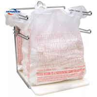 Sacs de transport réutilisables en plastique biodégradable, blancs et noirs, style gilet avec poignées, pour les courses, les cadeaux, les boutiques, les marchés
