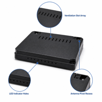 Coque supérieure de routeur Wi-Fi avec emplacements pivotants pour antennes, boîtier d'équipement réseau personnalisé en PC+ABS, service de moulage par injection