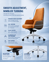 Chaise de bureau ergonomique moderne pivotante et réglable en hauteur pour la maison et le bureau, construction métallique, mobilier de bureau