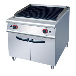 Grill au gaz commercial à pierres de lave avec armoire de rangement, 18KW haute puissance, GPL/GN, barbecue sans fumée pour <span class=keywords><strong>restaurant</strong></span> coréen, steak - Product Image 2
