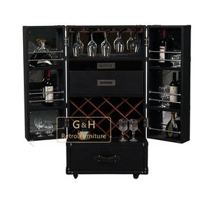 Vitrina de lujo antigua para copas de vino, muebles de almacenamiento para el hogar para sala de estar, estilo Vintage único - Product Image 1