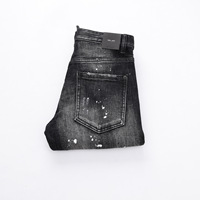 Jean en denim pour homme à chevrons sur le dos, coupe droite, style vintage, fournisseur Western
