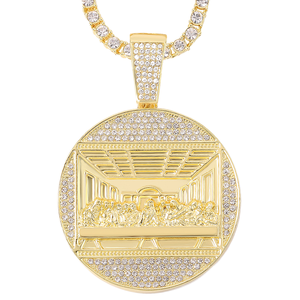 Pour <span class=keywords><strong>SHEIN</strong></span> 3D pendentif losange cubain chaîne <span class=keywords><strong>collier</strong></span> vente chaude Hip-Hop Style or alliage Zircon <span class=keywords><strong>perle</strong></span> pour enfants transfrontalier - Product Image 1